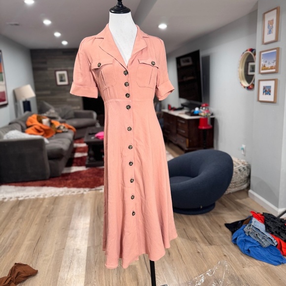 J Crew collared camp shirt dress sizes 4P - Picture 2 of 5